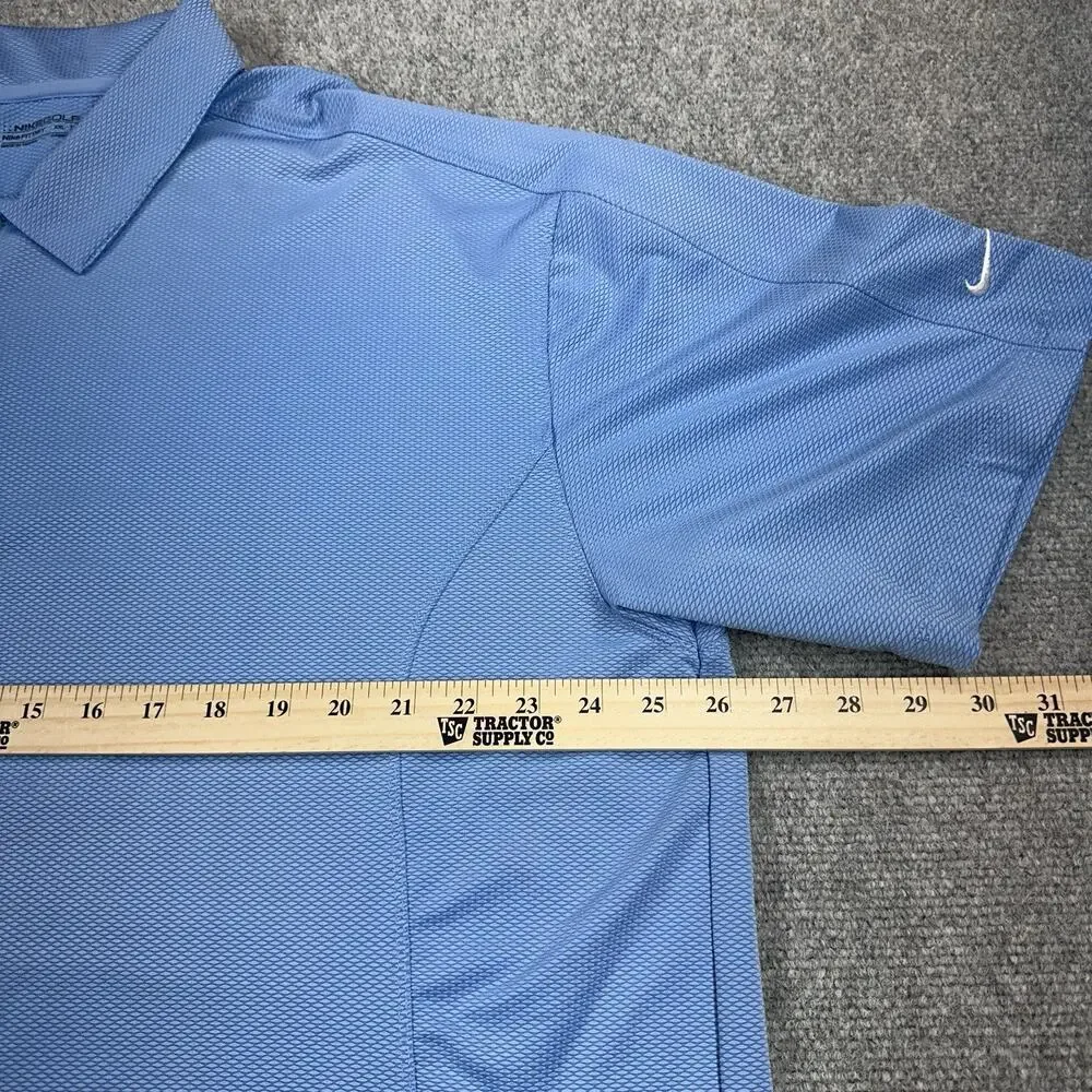 Nike Golf Fit Dry Mens Polo Shirt Blue Size XXL Quick Dry Sweat Wicking Light